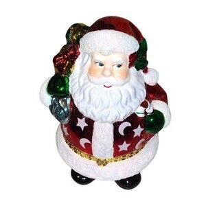 *RARE* Vintage Christopher Radko Santa Candy Christmas Glass Holiday Ornament